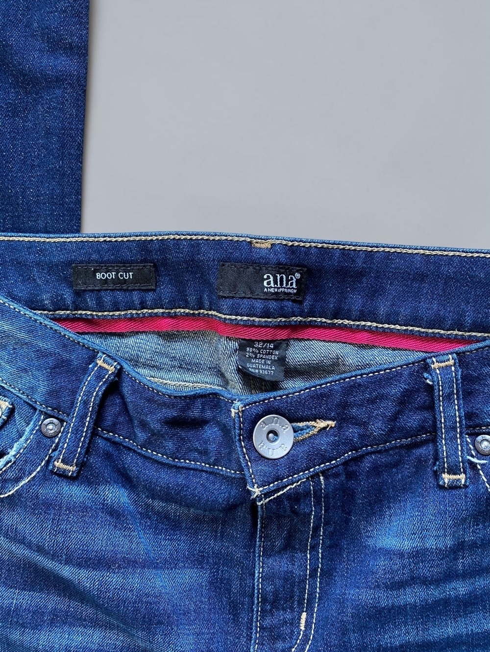 2000 Low Mid Rise Womens Jeans Size 32 Bootcut Blue Denim Retro Streetwear - Picture 2 of 5